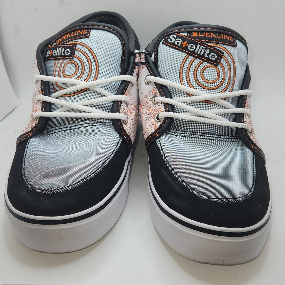 Dekline black orange white skater Sneaker Shoes Size 7 - Picture 2 of 7